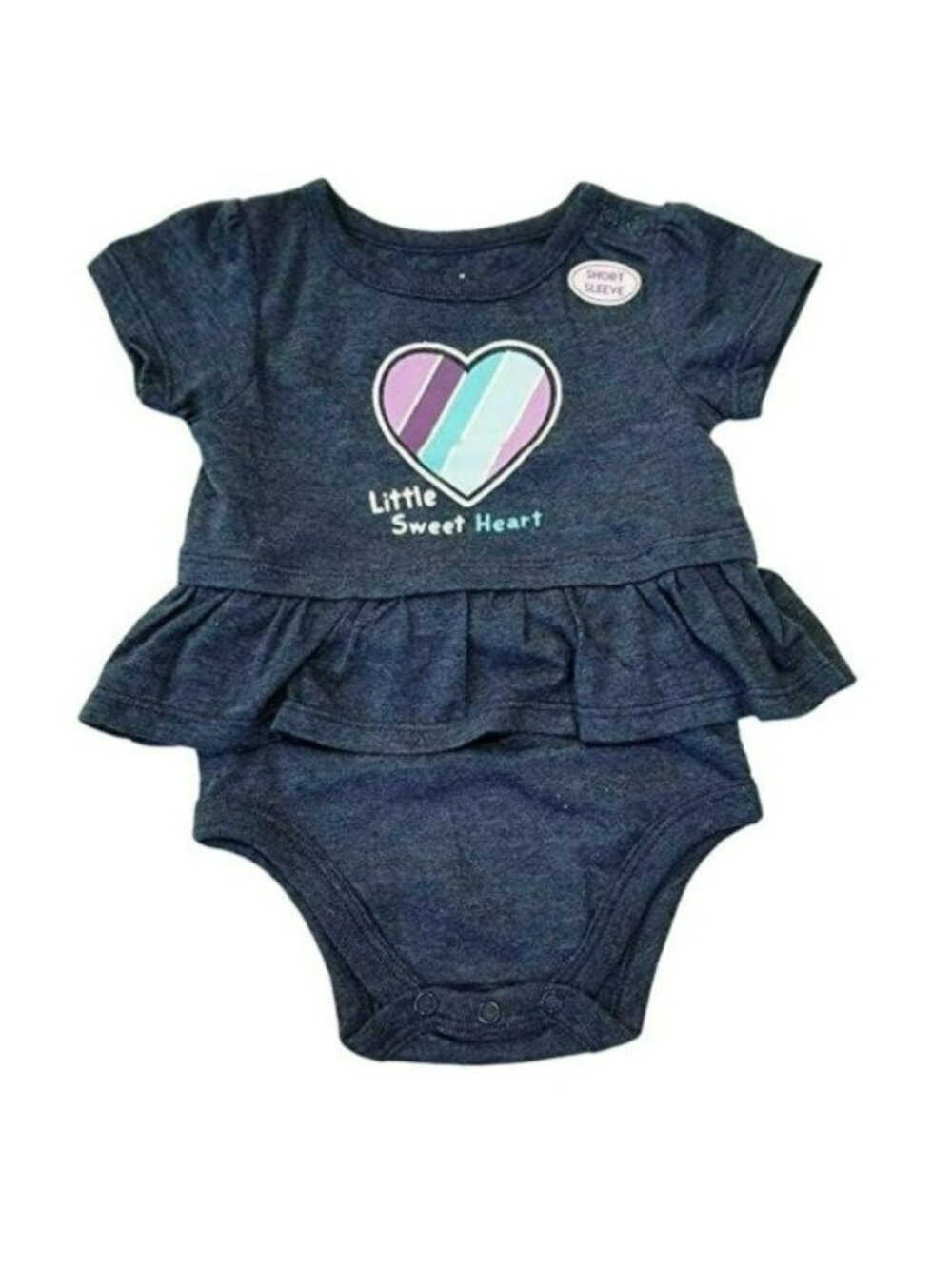 Garanimals Little Sweet Heart Top Baby Girls Denim Blue Flutter 12 Mo LH7220